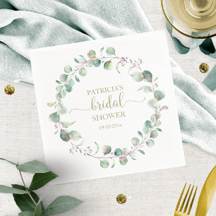 Elegance Eucalyptus Wreath Bridal Shower Napkins