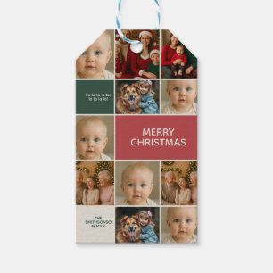 elegance family collage Christmas package Gift Tags