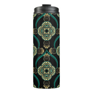 Elegance floral arabesque vintage seamless pattern thermal tumbler