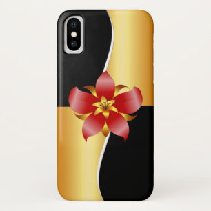 Elegance Floral Design in Black and Gold Case-Mate iPhone Case