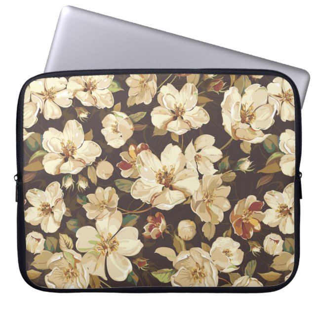 Elegance flowers seamless pattern laptop sleeve (Front)
