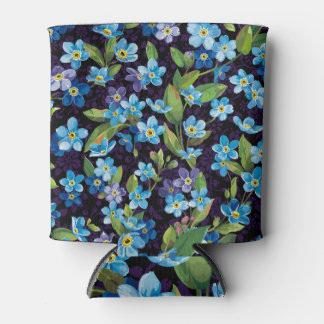 Elegance Forget-Me-Not Floral Pattern Can Cooler