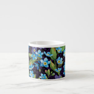 Elegance Forget-Me-Not Floral Pattern Espresso Cup