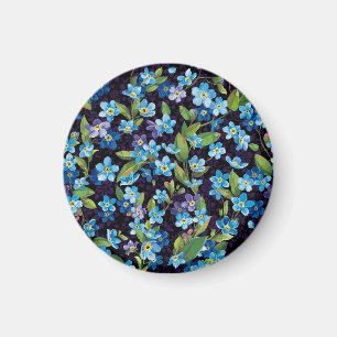 Elegance Forget-Me-Not Floral Pattern Magnet