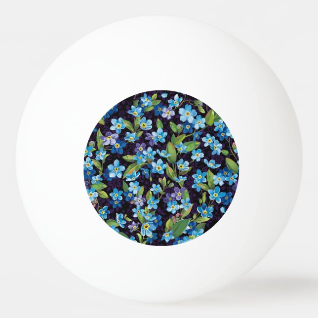 Elegance Forget-Me-Not Floral Pattern Ping Pong Ball (Front)