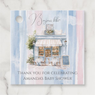 Elegance French Cafe Baby Shower Favour Tags