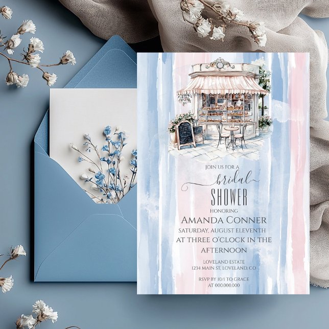 Elegance French Cafe Bridal Shower  Invitation (Creator Uploaded)