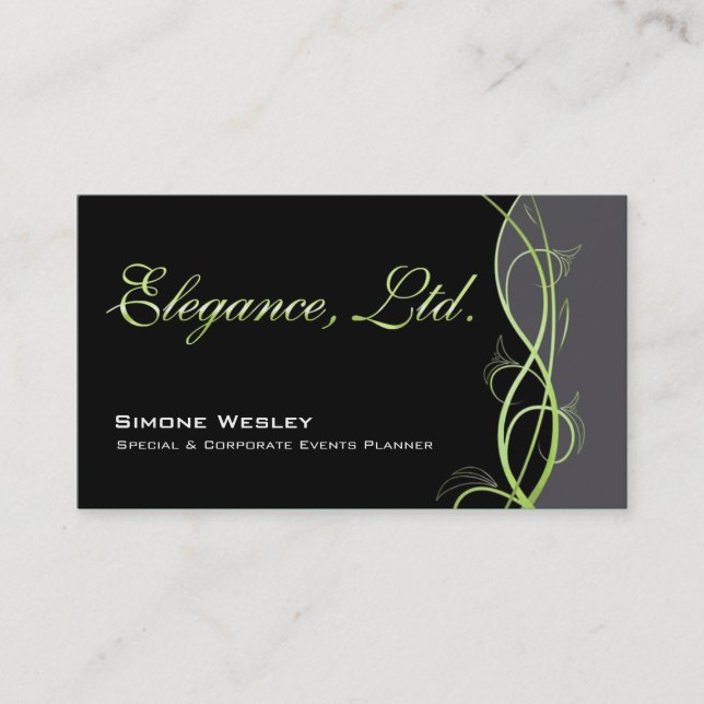 Elegance Gala Events Planner Coordinator Business Card (Front)