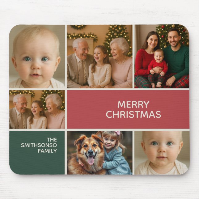 elegance gift for Photos collage merry Christmas Mouse Pad (Front)