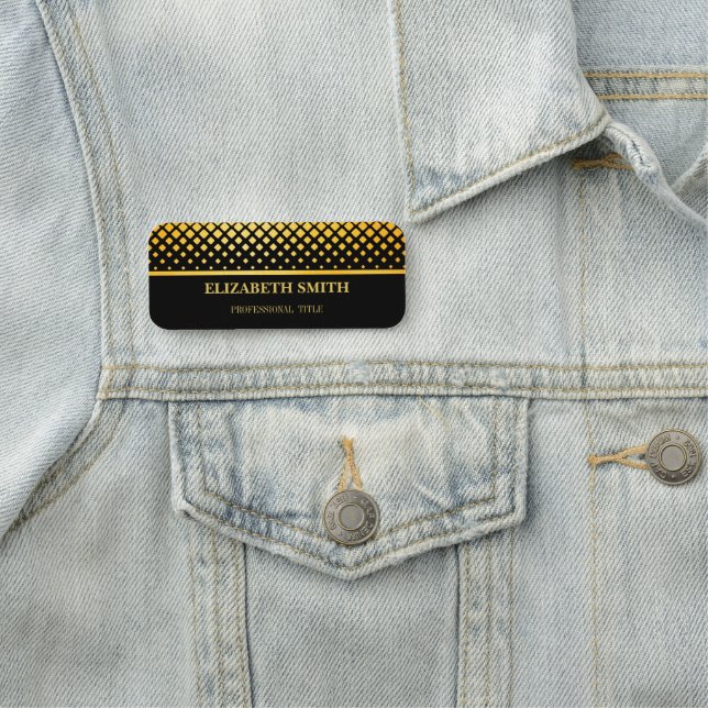 Elegance golden black name tag (In Situ)