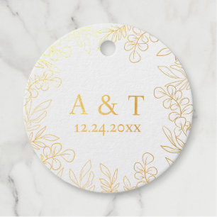 Elegance greenery Foil Favour Tag