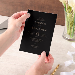 Elegance in Black and Gold Wedding Invitation