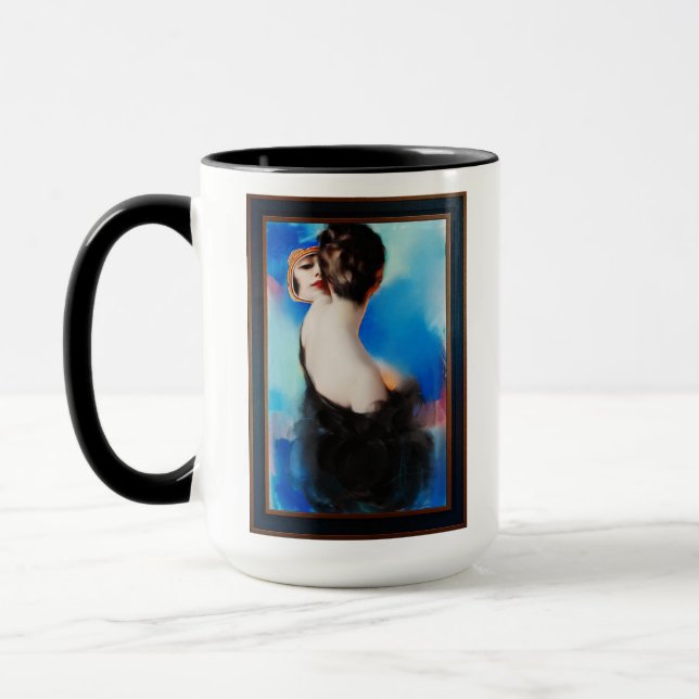 Elegance In Black by Rolf Armstrong Mug (Left)
