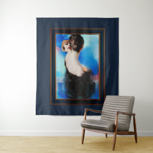 Elegance In Black by Rolf Armstrong Tapestry