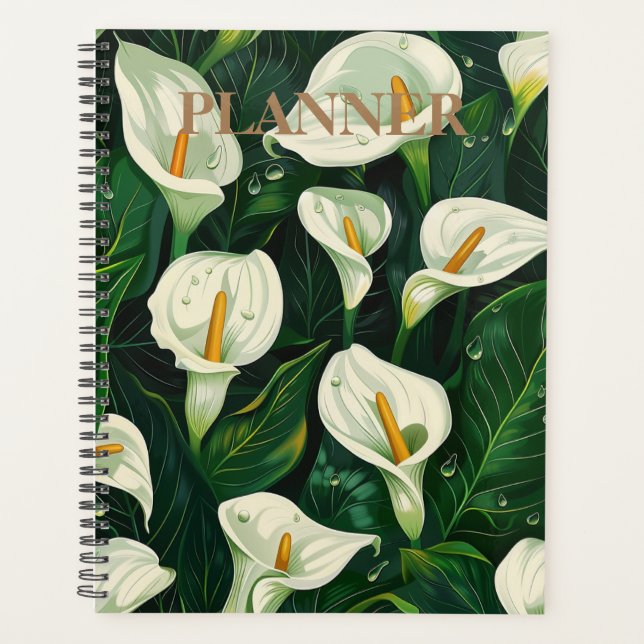 Elegance in Bloom: Calla Lily-Designed Planner (Front)