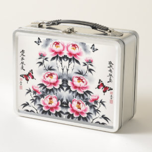 Elegance in Bloom: Floral and Landscape Harmony Metal Lunch Box