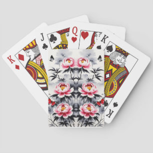 Elegance in Bloom: Floral and Landscape Harmony Playing Cards