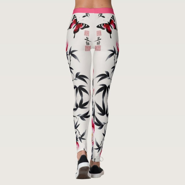 Elegance in Bloom: Floral Harmony printed Leggings (Back)