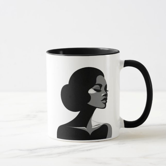 Elegance in contrast, a captivating portrait mug (Right)