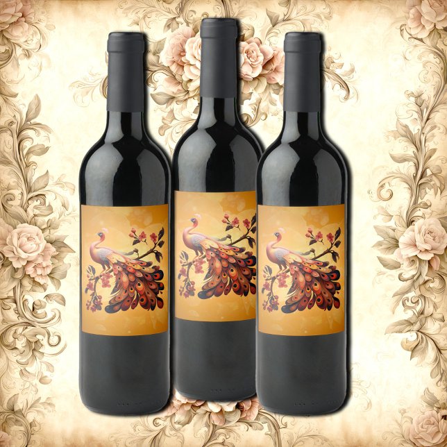Elegance in feathers wine label (Creator Uploaded)