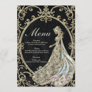 Elegance in gold and black.  menu