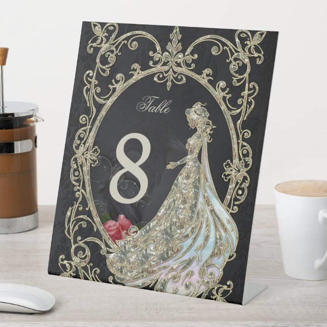 Elegance in gold and black.  pedestal sign (In SItu)