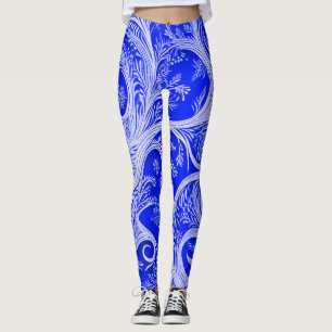 Elegance in Motion Cobalt Intricate Leggings