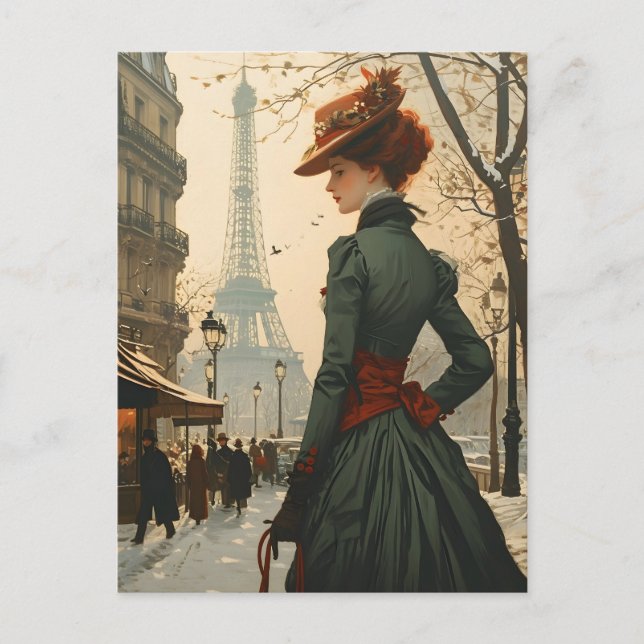 Elegance in Paris: Vintage Postcard (Front)