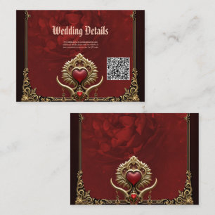 Elegance in red lustre with an ornate heart. enclosure card