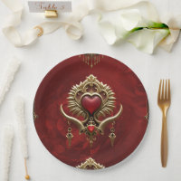 Elegance in red lustre with an ornate heart.