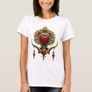 Elegance in red lustre with an ornate heart. T-Shirt