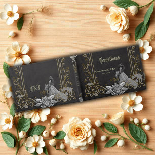 Elegance in silver and black.  guest book