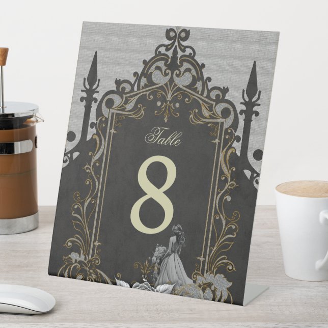 Elegance in silver and black. pedestal sign (In SItu)