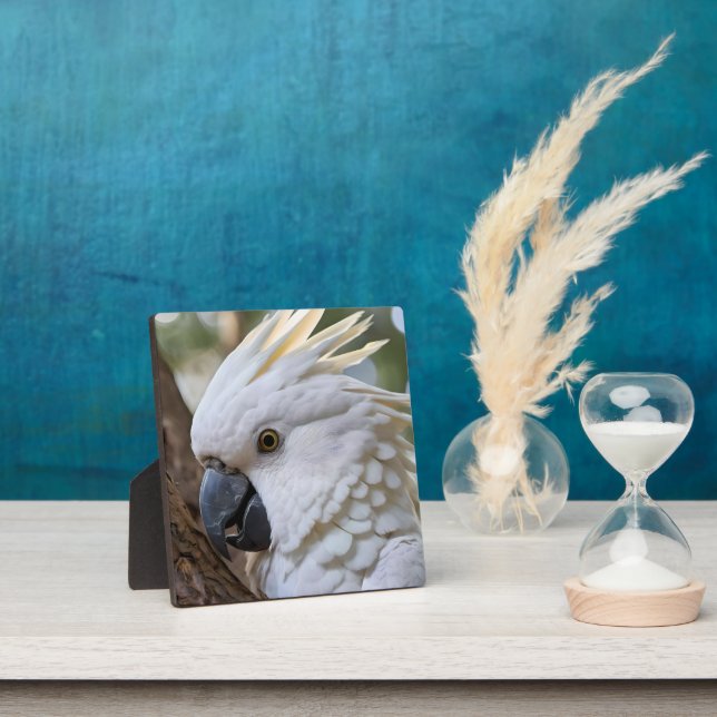 Elegance in White: The Majestic Aussie Cockatoo Plaque (Insitu)