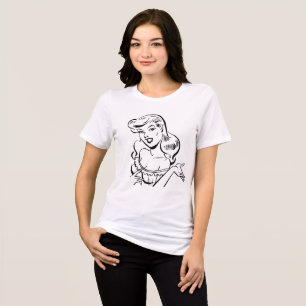 Elegance Meets Vintage Joy: Happy Woman Vintage   Tri-Blend Shirt