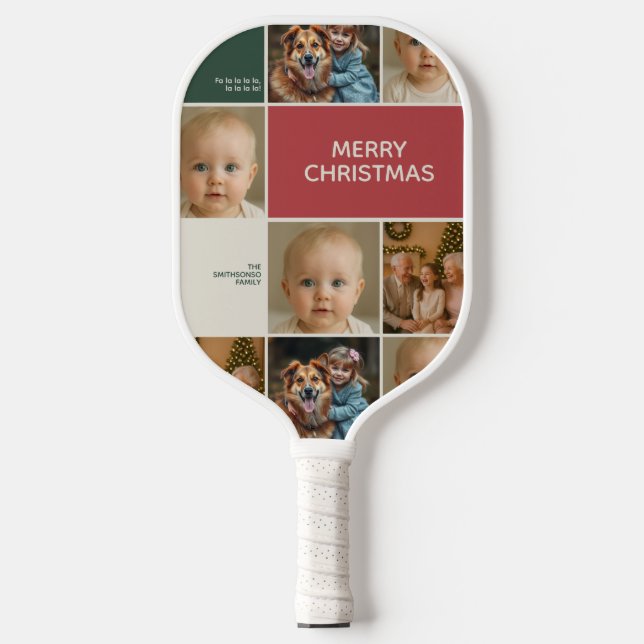 elegance merry bright joy Christmas Pickleball Paddle (Front)