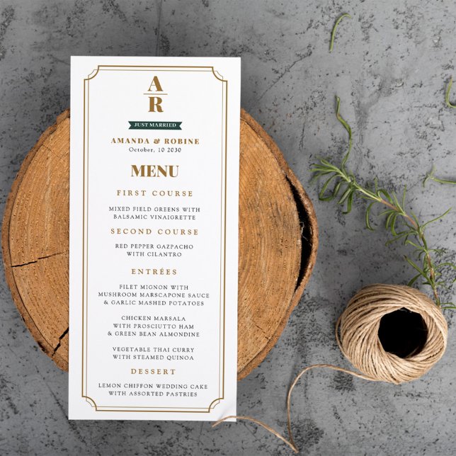 Elegance Modern Initials Wedding  Menu (Creator Uploaded)