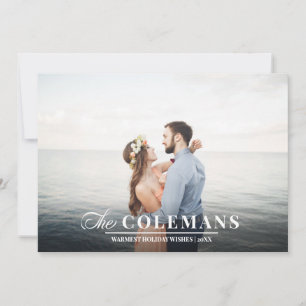 Elegance   Nautical Blue   Holiday two photo Card