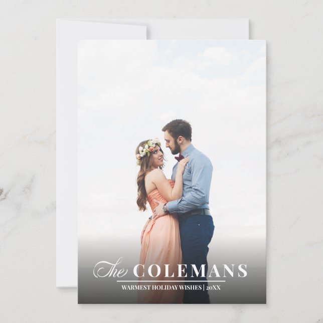 Elegance | Nautical Blue | Holiday vertical photo Card (Front)