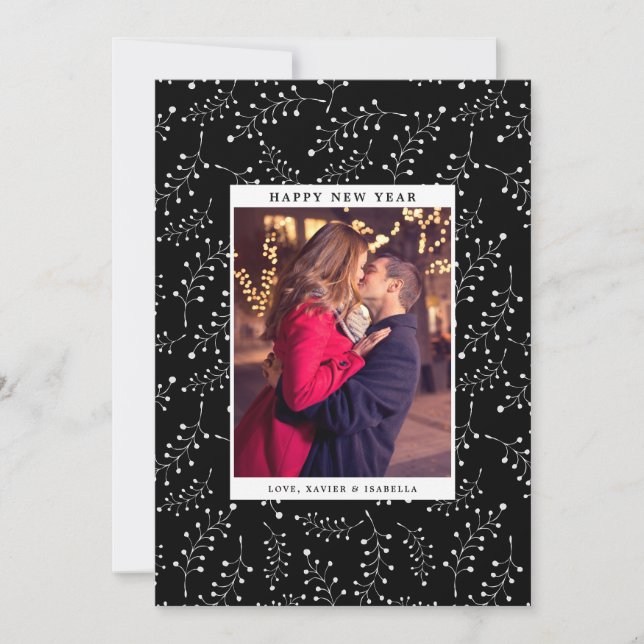 Elegance New Year Photo Holiday Card (Front)