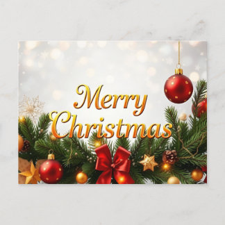 Elegance of Christmas: A Festive Celebration Postcard