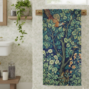 Elegance of Nature - Vintage Floral Pheasant Hand Towel