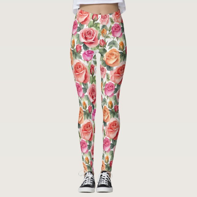  Elegance of Roses Leggings (Front)
