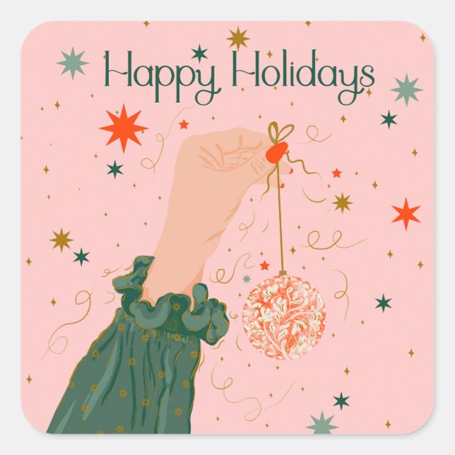 Elegance of the Season Square Sticker (Front)