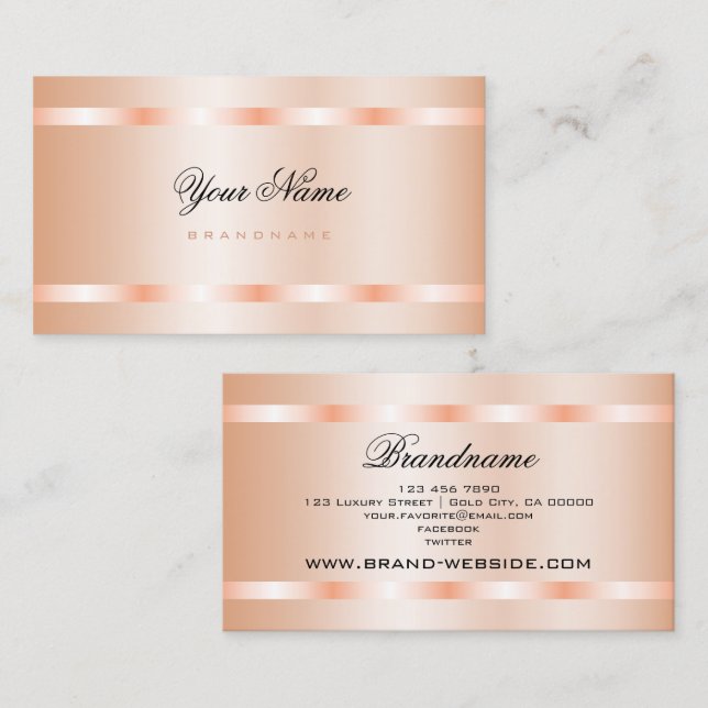 Elegance Pastel Rose Luxurious Shimmering Blush Business Card (Front/Back)
