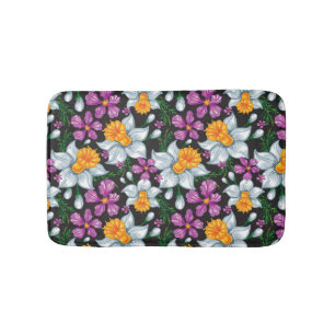 Elegance pattern with narcissus flowers 2 bath mat