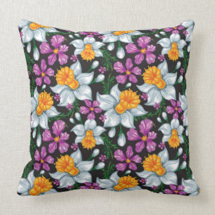 Elegance pattern with narcissus flowers 2 cushion