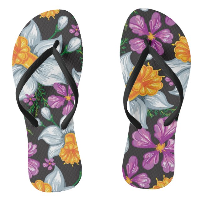 Elegance pattern with narcissus flowers 2 jandals (Footbed)