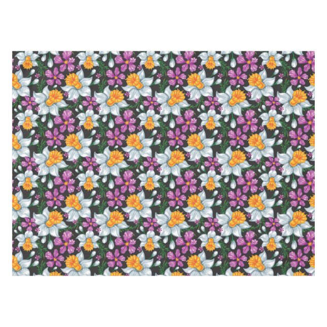 Elegance pattern with narcissus flowers 2 tablecloth (Front (Horizontal))