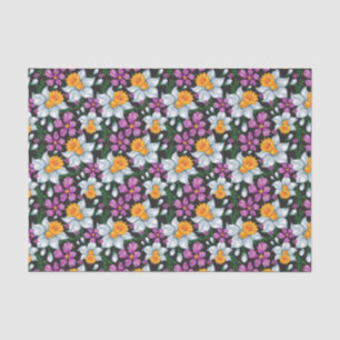 Elegance pattern with narcissus flowers 2 tissue paper